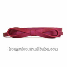 Red color skinny fashion bow belt for women